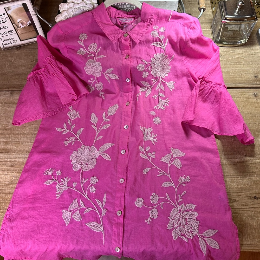 Johnny Was Sylvie Ruffle Sleeve Tunic